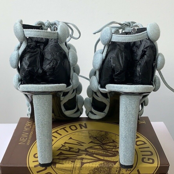 NWT Alexander Wang Denim Rubie Cage Sandals - Picture 5 of 7